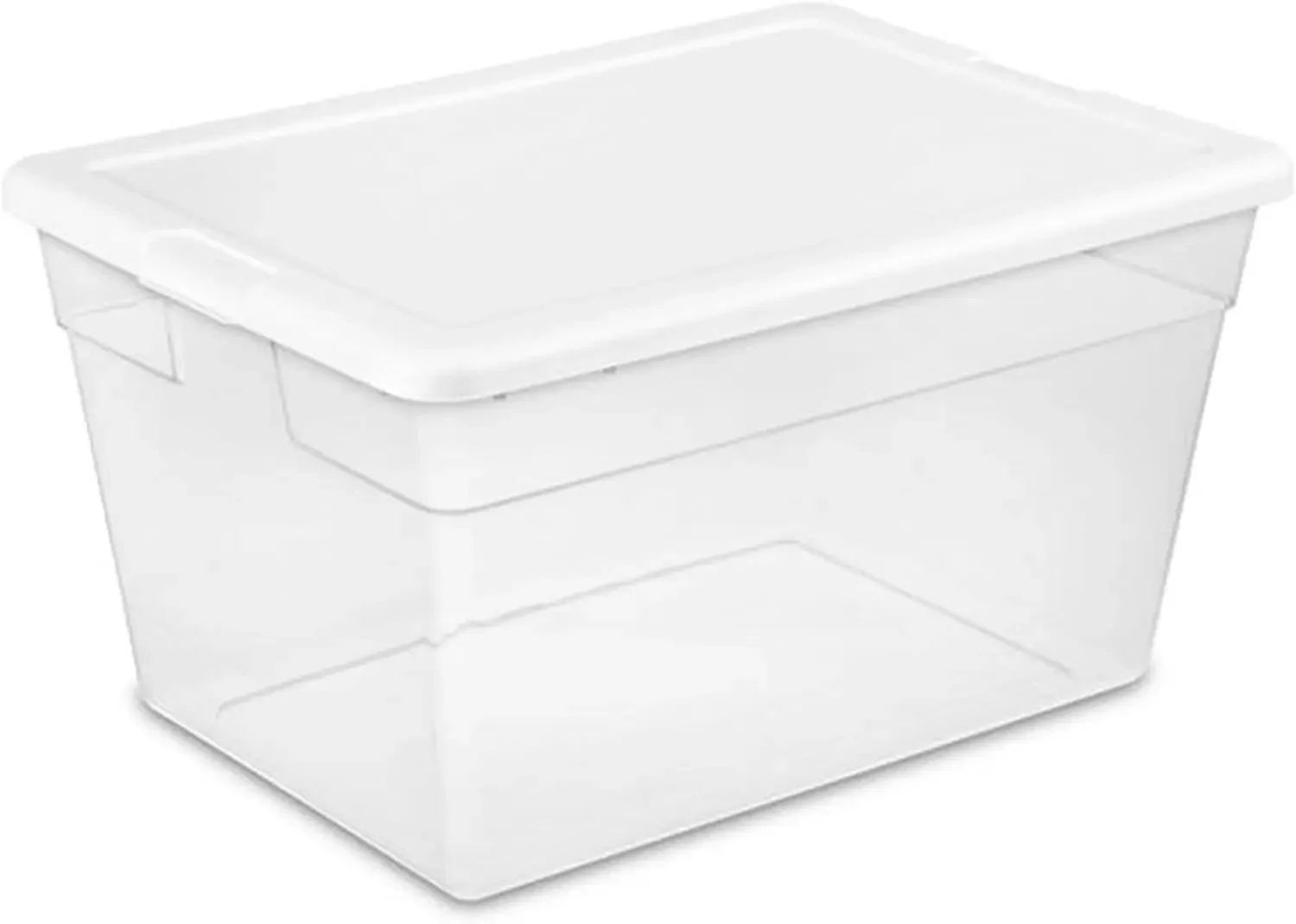 Scatola portaoggetti 56 Qt, contenitore impilabile con coperchio, contenitore in plastica per organizzare vestiti, coperte, asciugamani nell'armadio, trasparente