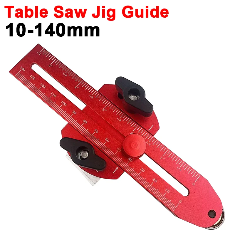 140mm Extended Thin Rip Jig Table Saw Jig Guide Accurate Cutting Tool For Repeat Narrow Strip Cut Work Woodworking Tool