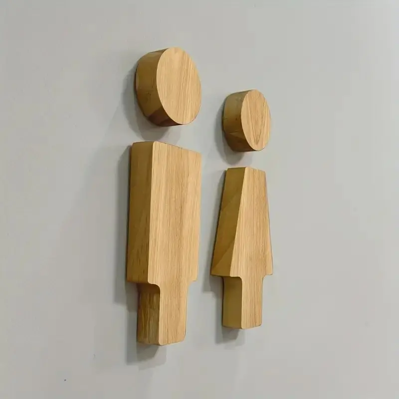 Bathroom Decoration Premium Bathroom Sign Solid Wood Men's And Women's Toilet Sign Home Bathroom Decor