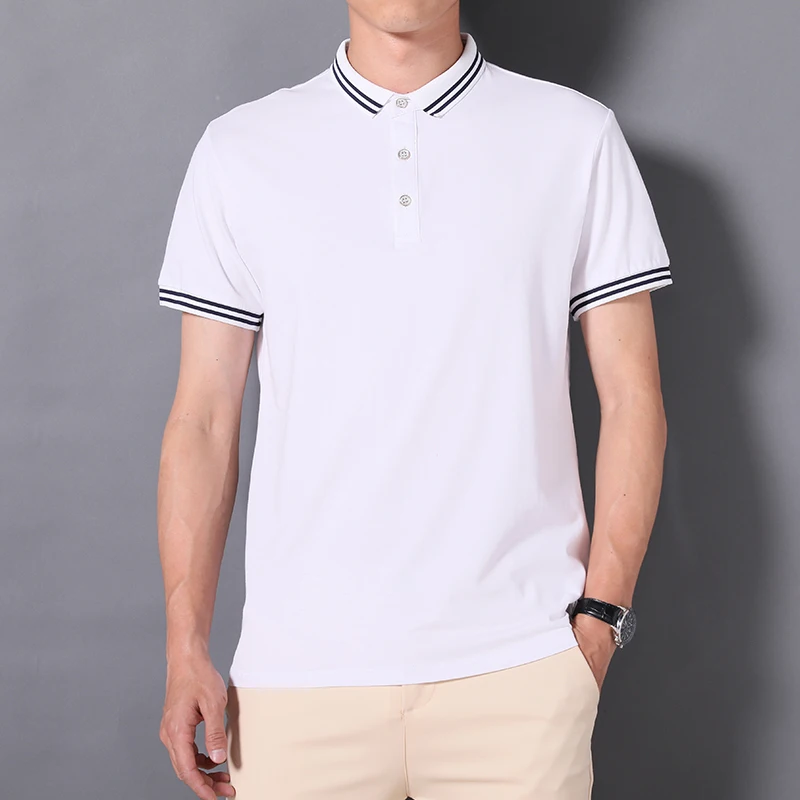 

Trendy Brand Short-sleeved T-shirt Men's Lapel Pure Cotton Versatile Men's T-shirt Business Casual