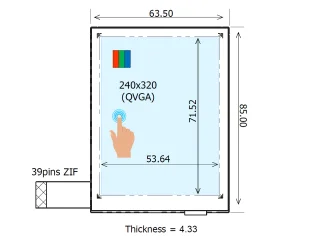

3.5" inch COM35H3P43UTC 240*320 TFT-LCD Display with Touch Panel Zhiyan supply