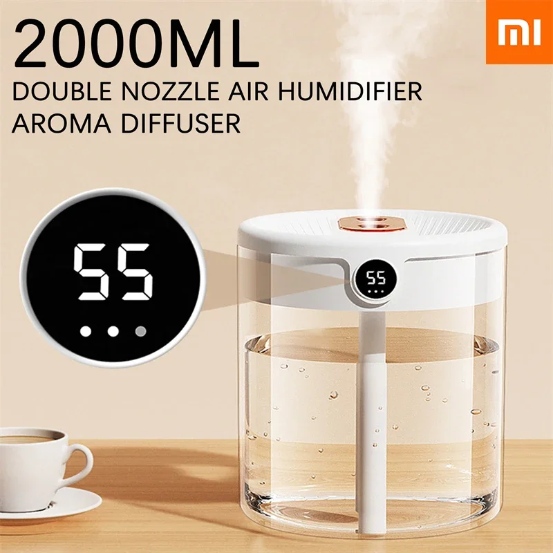 

Xiaomi Youpin Air Humidifier 2L Double Nozzle With LCD Humidity Display Large Capacity Aroma Essential Oil Diffuser For Home New