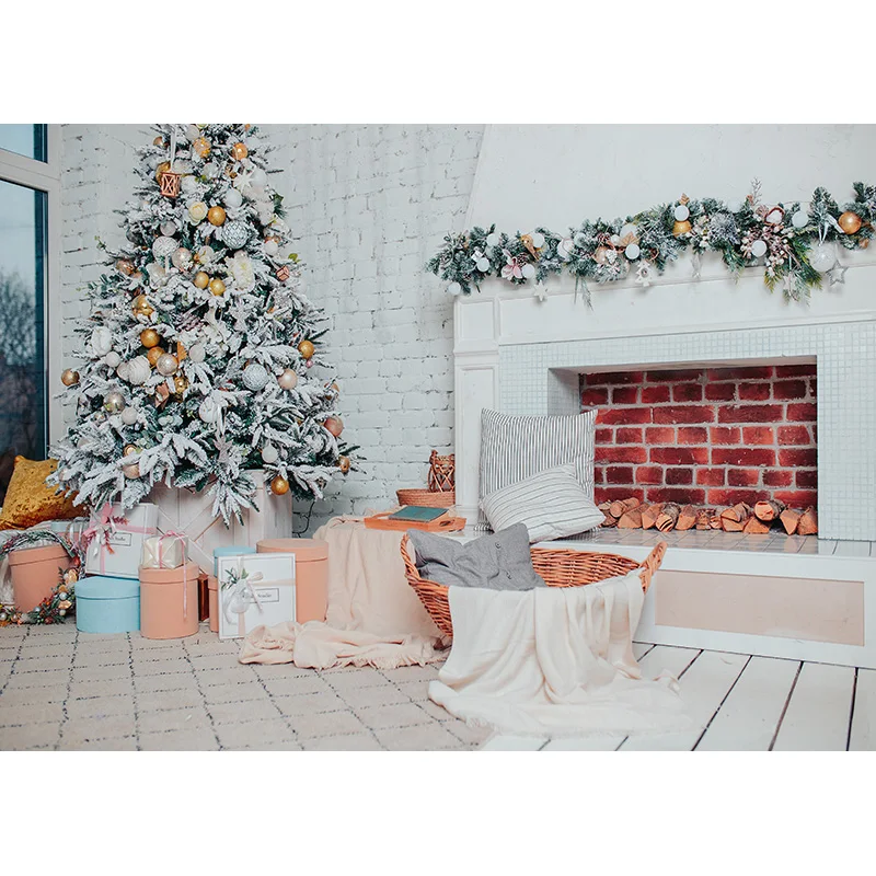 NITREE Noël NikThème Photographie Fond Arbre De Noël Enfants Décors Pour Photo Studio Props HYD-03