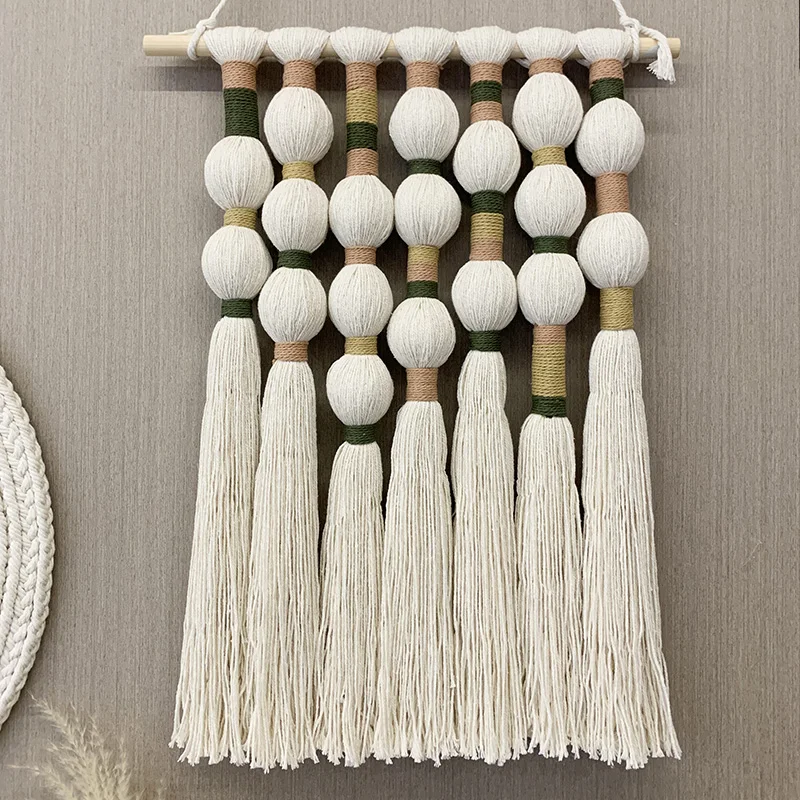 

Boho Handmade Macrame Wall Art Woven Cotton Rope Hanging Tapestry Decorative Fiber Wall Decor for Home