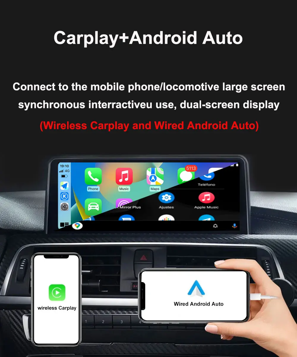 12.3 inch Wireless Carplay Android for BMW 5 Series F10 F11 CIC NBT Car Radio GPS Navigation Head Unit GPS Multimedia Player
