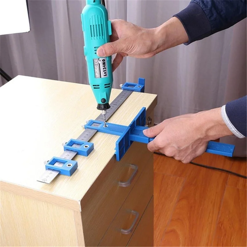 Hole Punch Jig Tool Drill Guide Sleeve para Gabinete Hardware, perfuração para madeira, furos perfeitos com o novo localizador de soco