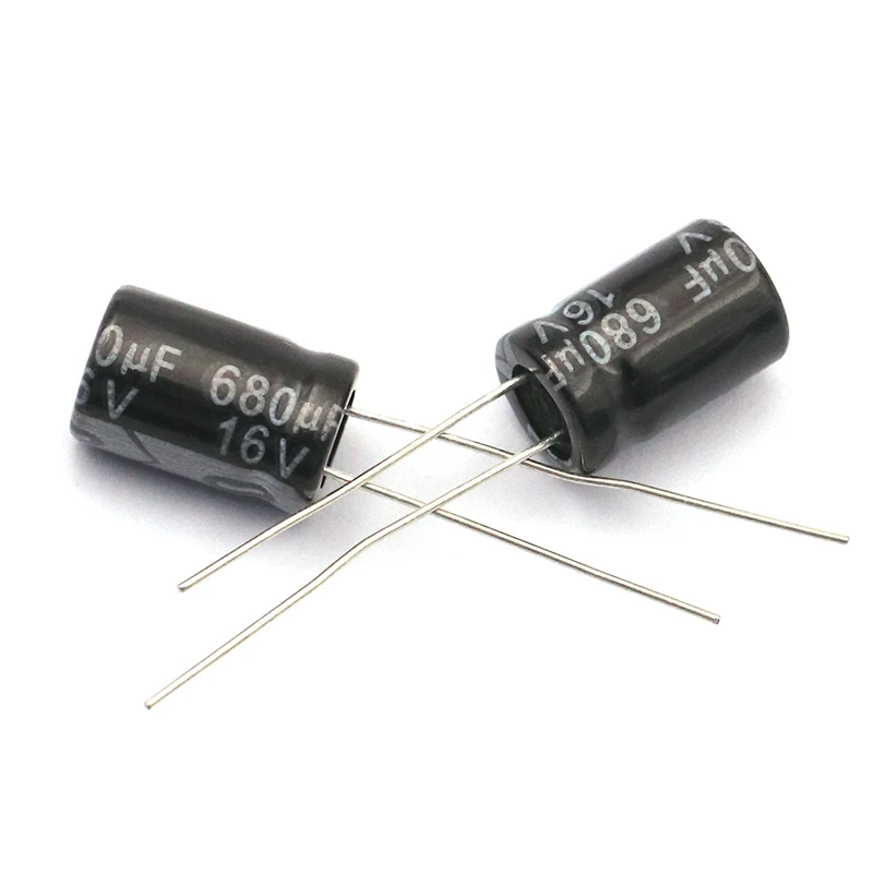 Imagem -02 - Capacitor Eletrolítico de Alumínio Radial 50 Pcs 680uf 16v 680mfd 16volt 8*12 mm 680mf16v 16v680mf 16v680uf 680uf16v