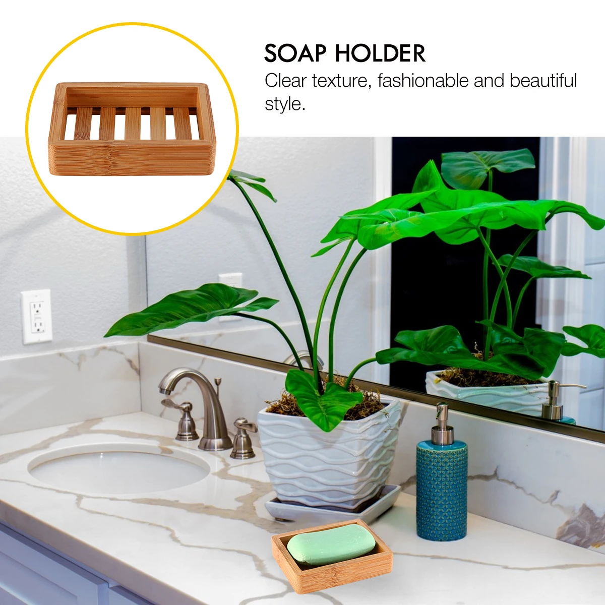 

Bamboo Draining Wooden Container Drying Tools Placing Soap Soap Drying Tools Holder Rack Portable Box Home Supplies