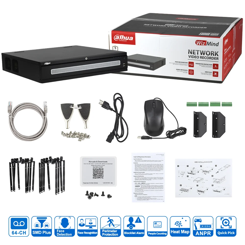 

64CH 2U 8HDDs WizMind Network Video Recorder Face Detection & Recognition Video Metadata SMD Perimeter Protection Acupick ANPR