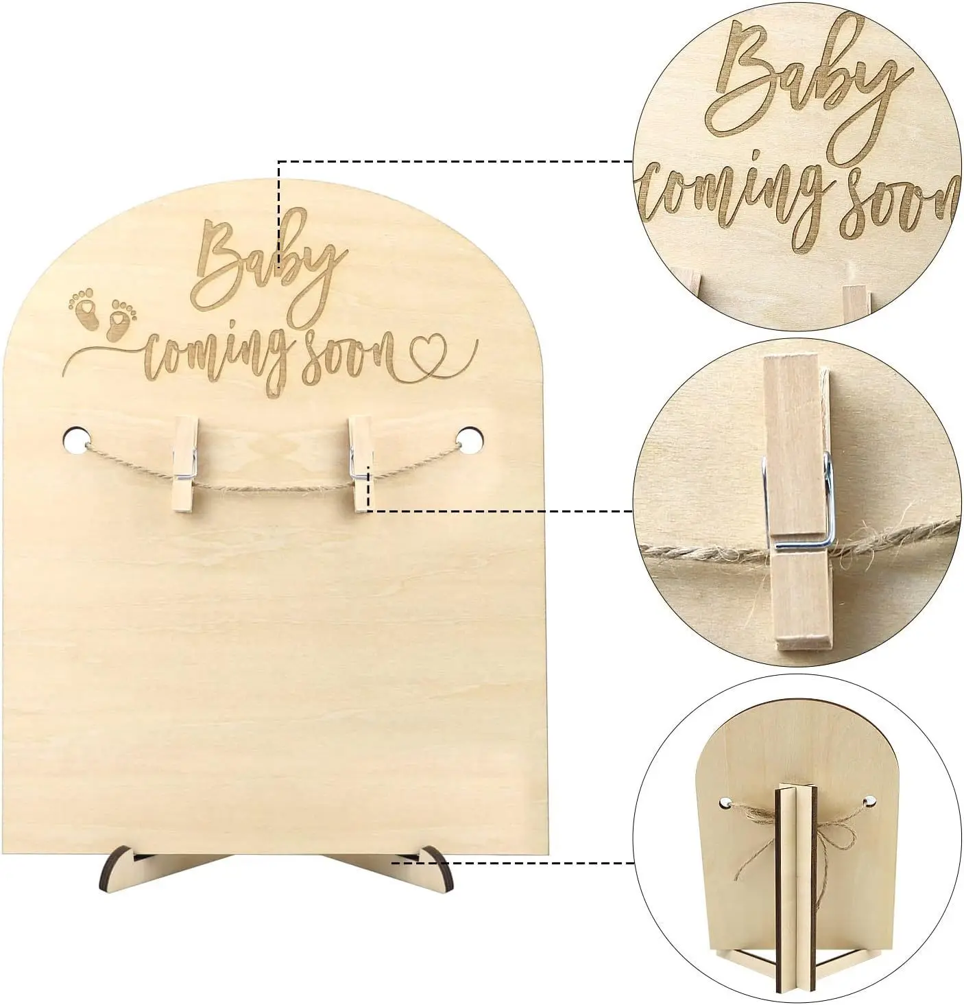 

2 set 2 Sets Wooden Baby Birth Announcement Signs Newborn Milestone Cards Photo Props Nursery Decor Month By Month Tracking Dual