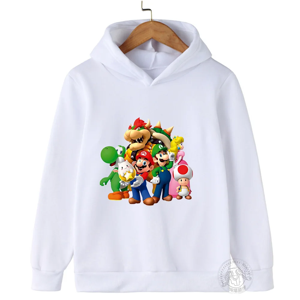 Super Mario creative printed children's clothing street casual brother sweatshirt outdoor sports 3-14 years old brother hoodie