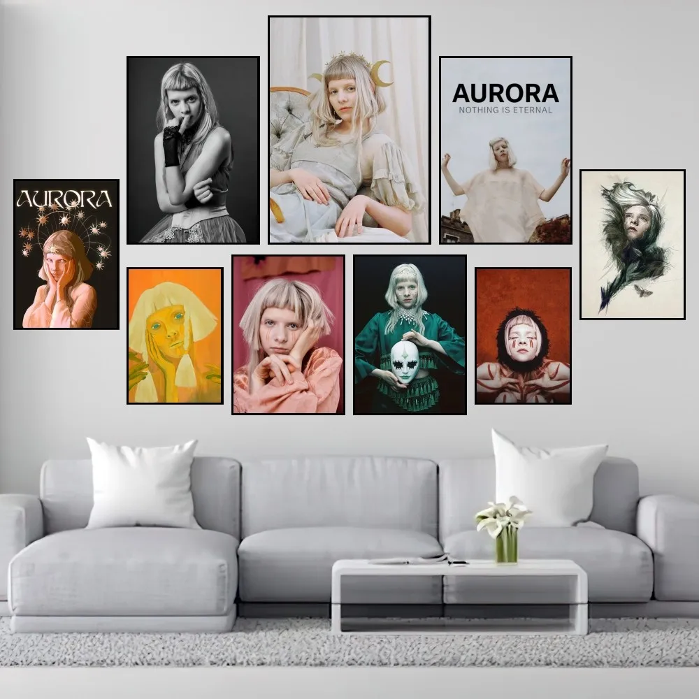 Singer A-Aurora Aksnes Poster Prints Wall Painting Bedroom Living Room Decoration Office Small