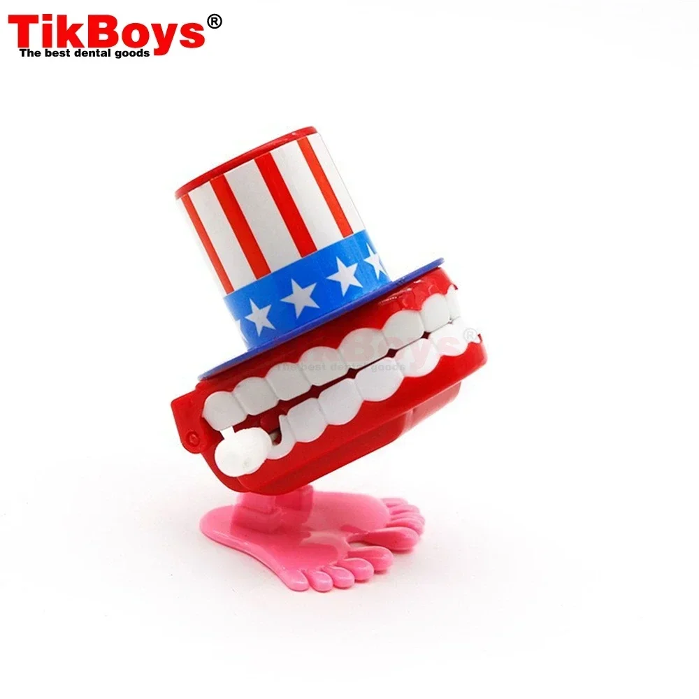 Gifts Dental Gift Jump Teeth Clockwork Toy Gift Tooth Mold Tooth Doll Jumping Teeth Halloween Christmas Cute Kids