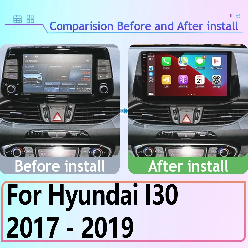 Android 13 Car Radio For Hyundai I30 2017 - 2019 Navigation GPS Android Auto 5G Screen Wifi Multimedia Player Bluetooth No 2din