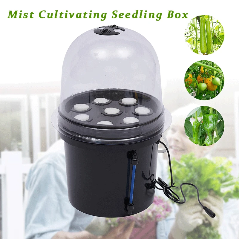 8 Holes 5L Fog Cultivating Seedling Box High Production Soilless Hydroponic Seedling Cultivation Equipment Aeroponic Propagation