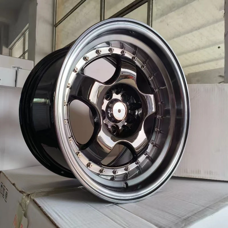 

15 Inch 4 5 Hole Pcd 4x100 4x114.3 5x100 5x114.3 Machined Lip Lurxuy Alloy Casting Deep Dish Wheel Rim Hub