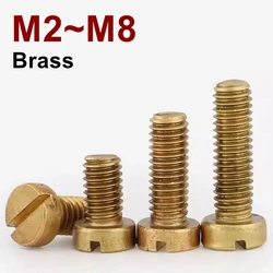 M2~M8 Brass Slotted Cheese Head Screw GB65 Brass Screw Brass Bolt M2 M2.5 M3 M4 M5 M6 M8