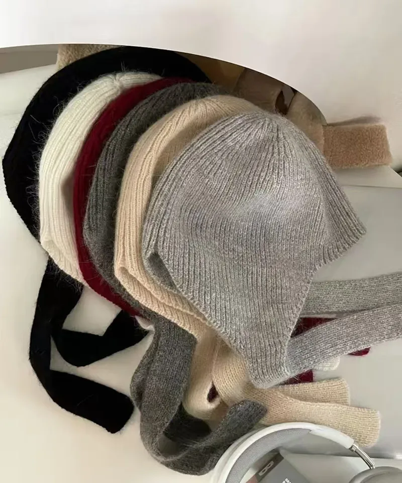 Cappelli di protezione per le orecchie lavorati a maglia per donna e uomo Berretti invernali caldi Berretti da sci all'aperto Passamontagna EarCaps Cappelli Skullies da donna Gorros