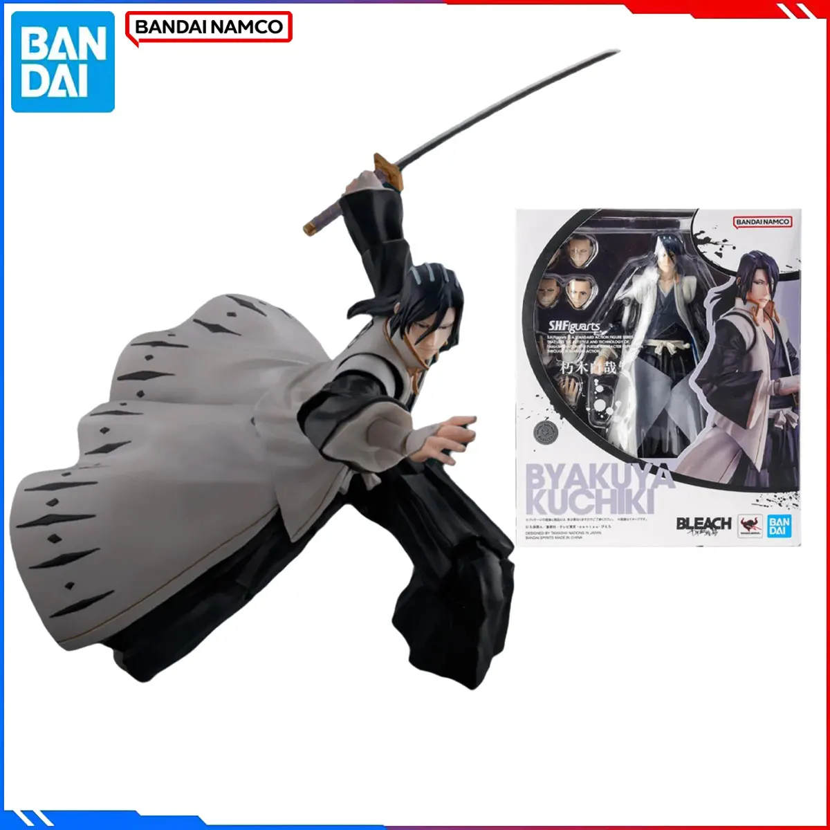 

Genuine Bandai Original Bleach Figure Model Kits SHF 1/12 Anime Figures Kuchiki Byakuya Action Model Christmas Toys Gift for Kid
