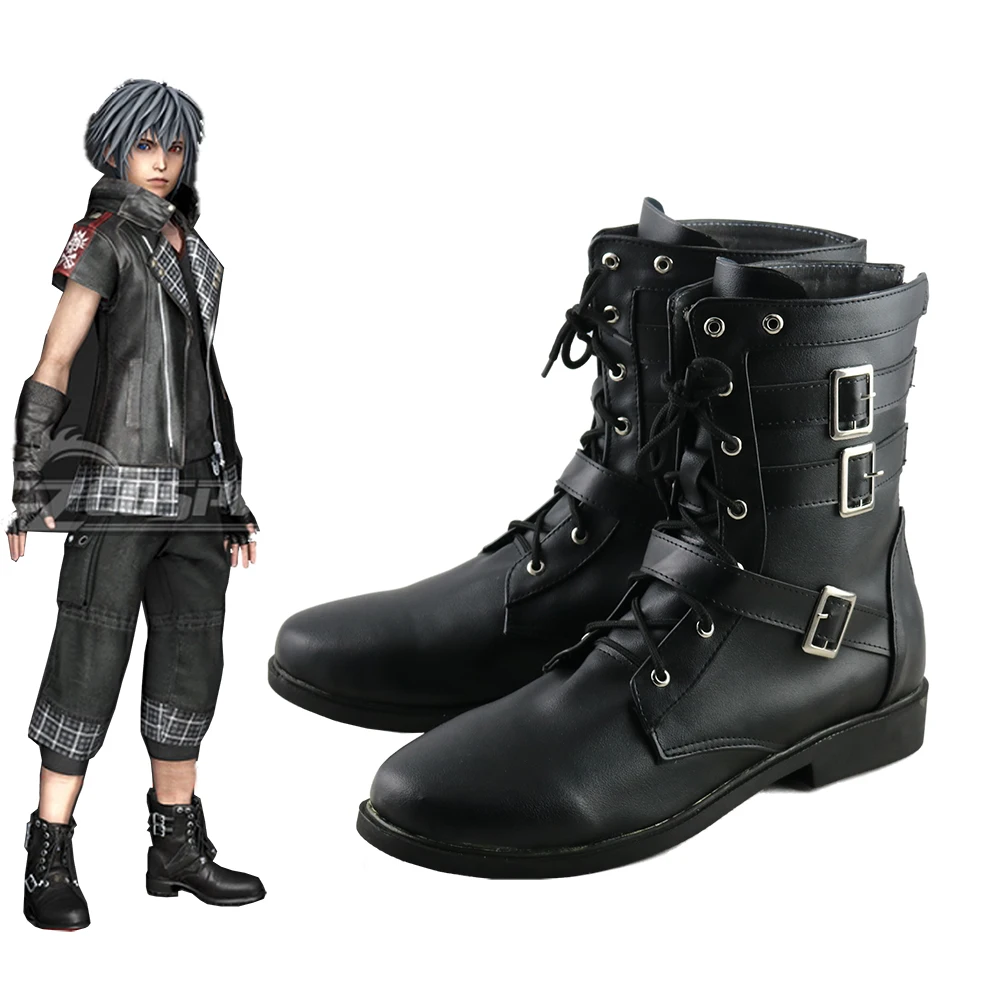 Kingdom Hearts 3 Yozora Black Cosplay Boots Shoes Men Shoes Halloween Party Shoes