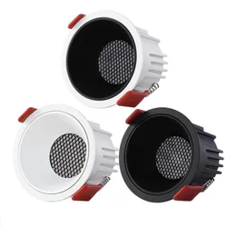 Dimmable Honeycomb Nest Anti Glare Round COB Recessed Downlight 5W 7W 10W 12W LED Ceiling Spot Light for Bedroom Indoor Home