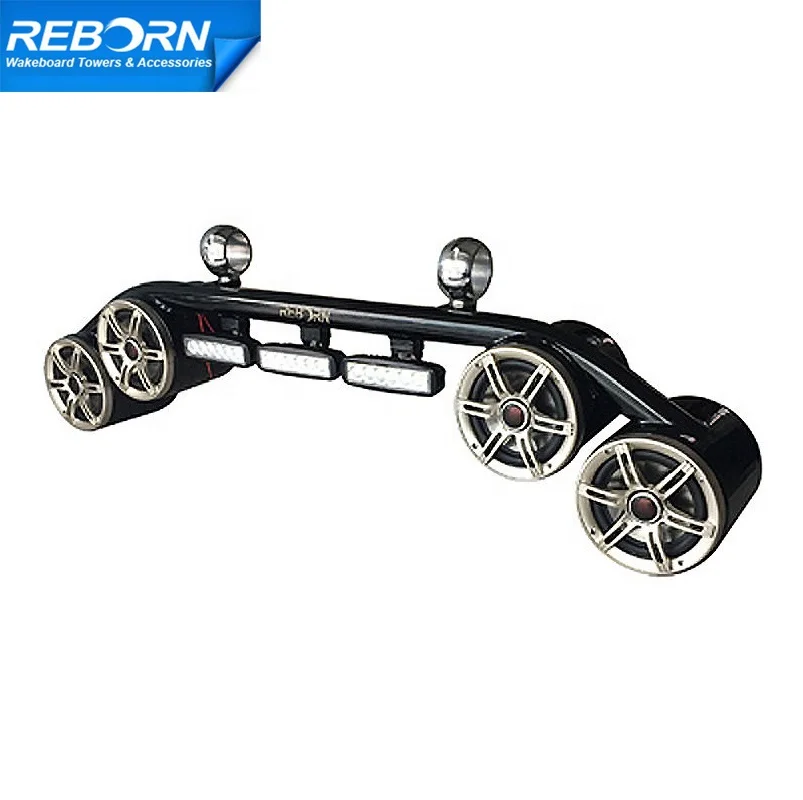 Reborn Pro2 4 Speaker and 3 Light Combo Wakeboard Tower Waterproof Marine Speaker
