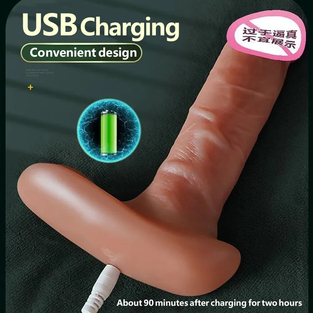 New Realistic Soft Dildo vibrator penis telescopic swing heating Skin Silicone dildos female remote control vibrators for women