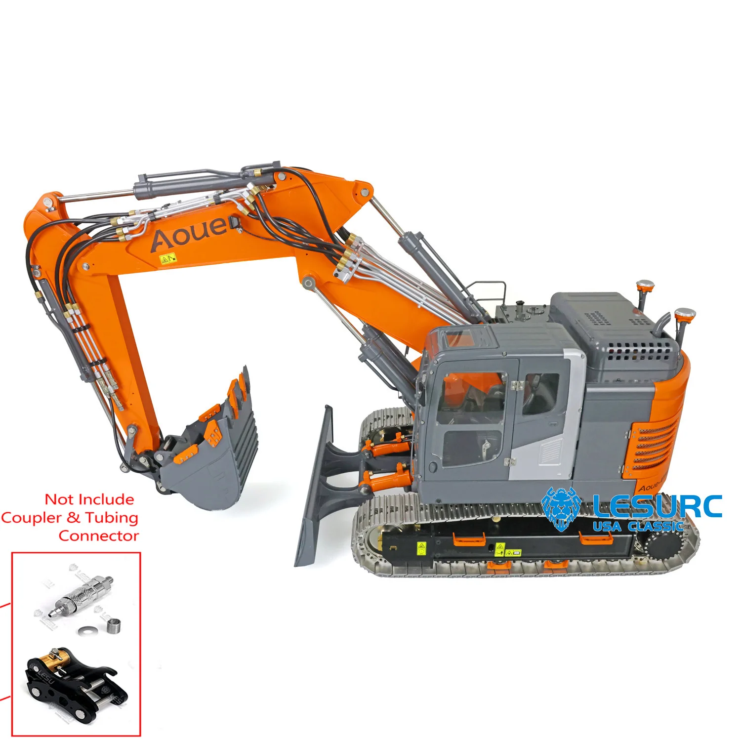 LESU Assembled Metal 1/14 Hydraulic RC Excavator Aoue ET26L W/ Pump Valve Servo GPS Car Toys THZH1266