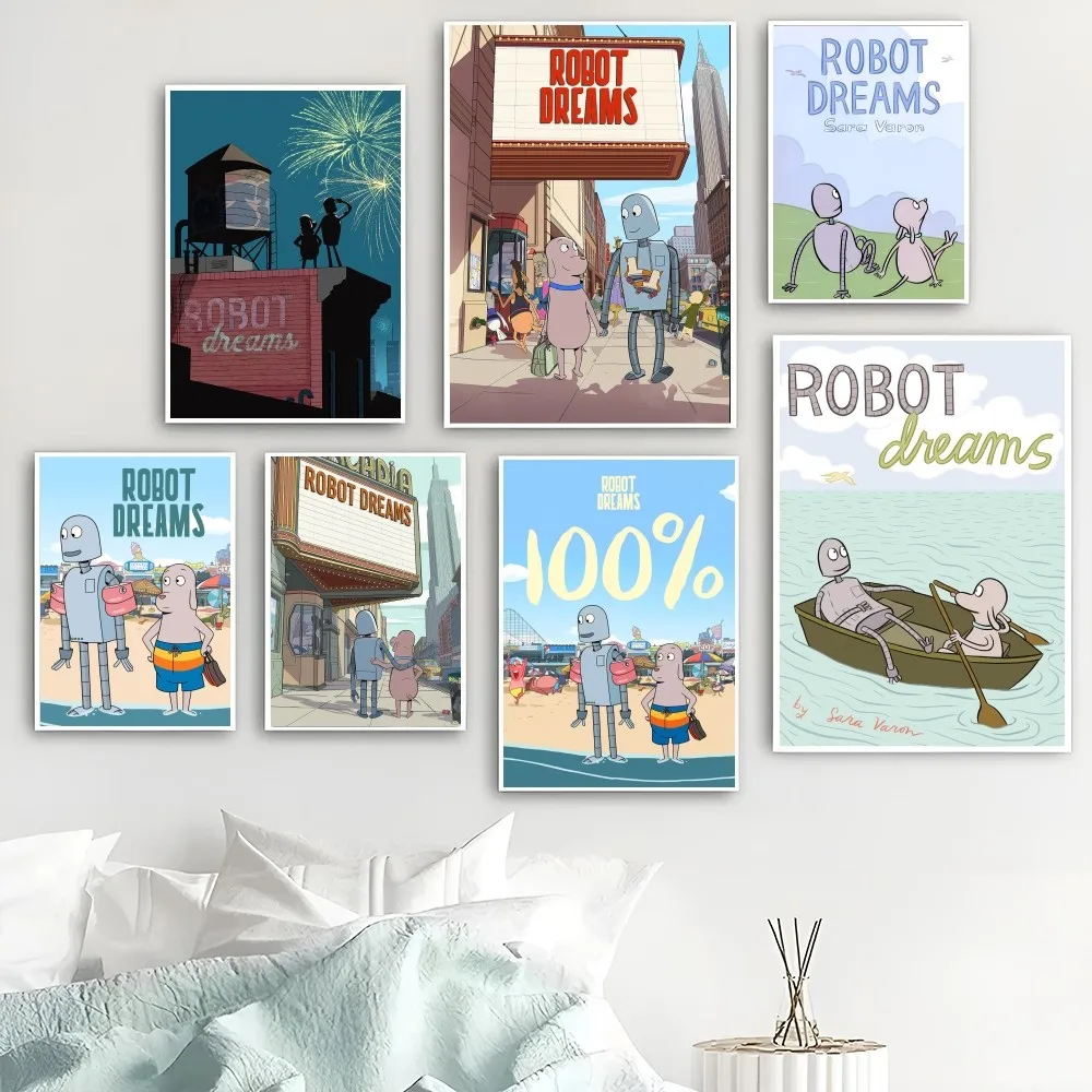 1pc Robot Dreams Poster Sticker Bedroom Study Wall Art Hanging Painting Decoration High Quality Printed Matter