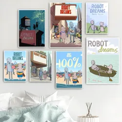 1pc Robot Dreams Poster Sticker camera da letto studio Wall Art Hanging Painting Decoration materia stampata di alta qualità