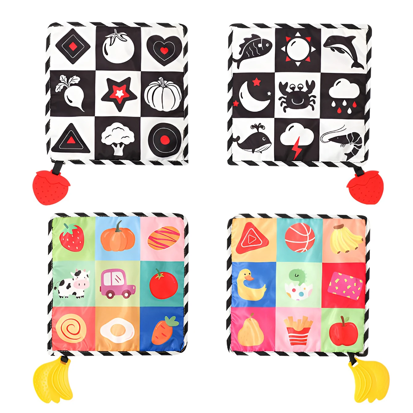 Baby Handtuch Sound Papier Sound Stoff Buch mit Beißring Träne nicht gebrochen frühe Bildung Puzzle Praxis Farbe Erkenntnis Stoff