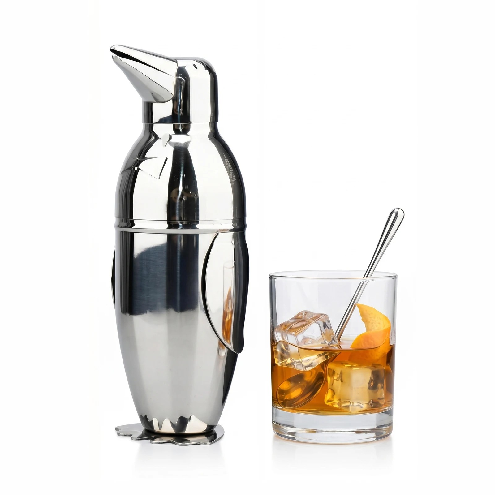 500ml Food Grade 304 Stainless Steel Penguin Cocktail Shaker