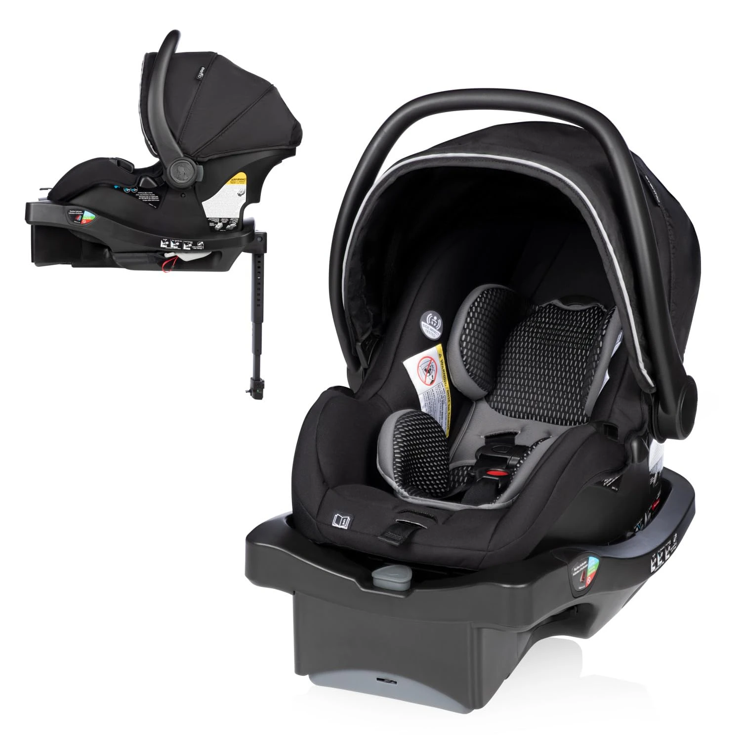 Infant Car Seat with FreeFlow Fabric, SafeZone and Load Leg Base Black