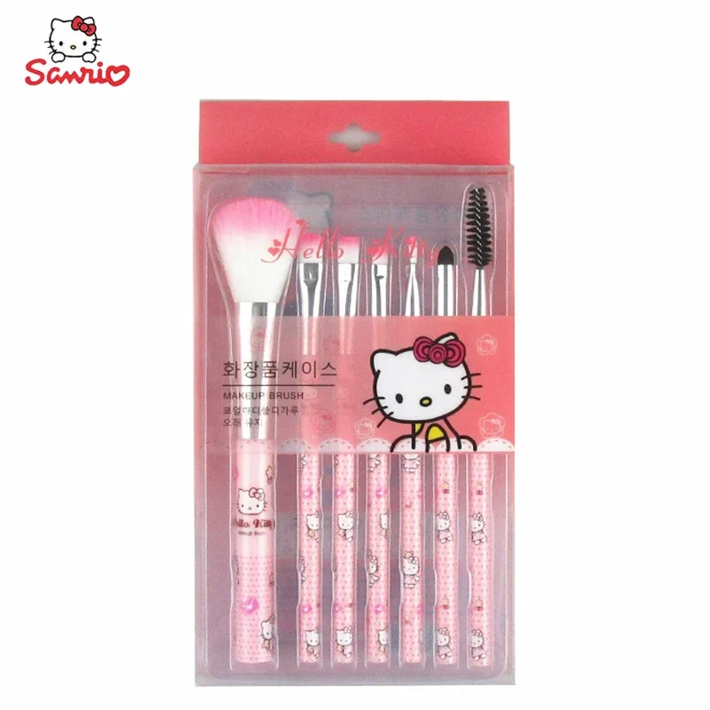 Sanrio Hello Kitty Makeup Brush Set  Anime Cute Fashion Jewelry Blush Eyebrow Lip Brushes Beauty Tools for Girls Birthday Gift