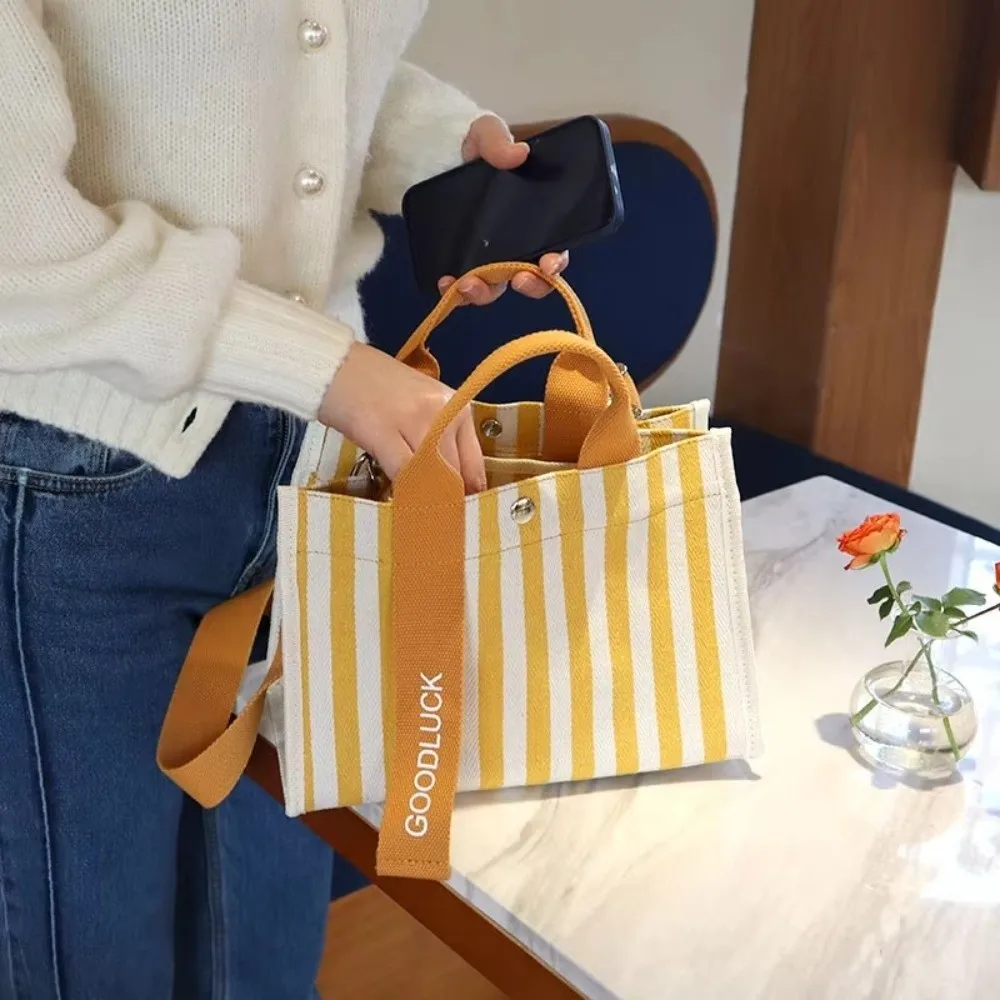Casual Retro Streifen Umhängetasche Leinwand Große Kapazität Reise Einkaufstasche Tasche Tragbare Umhängetaschen