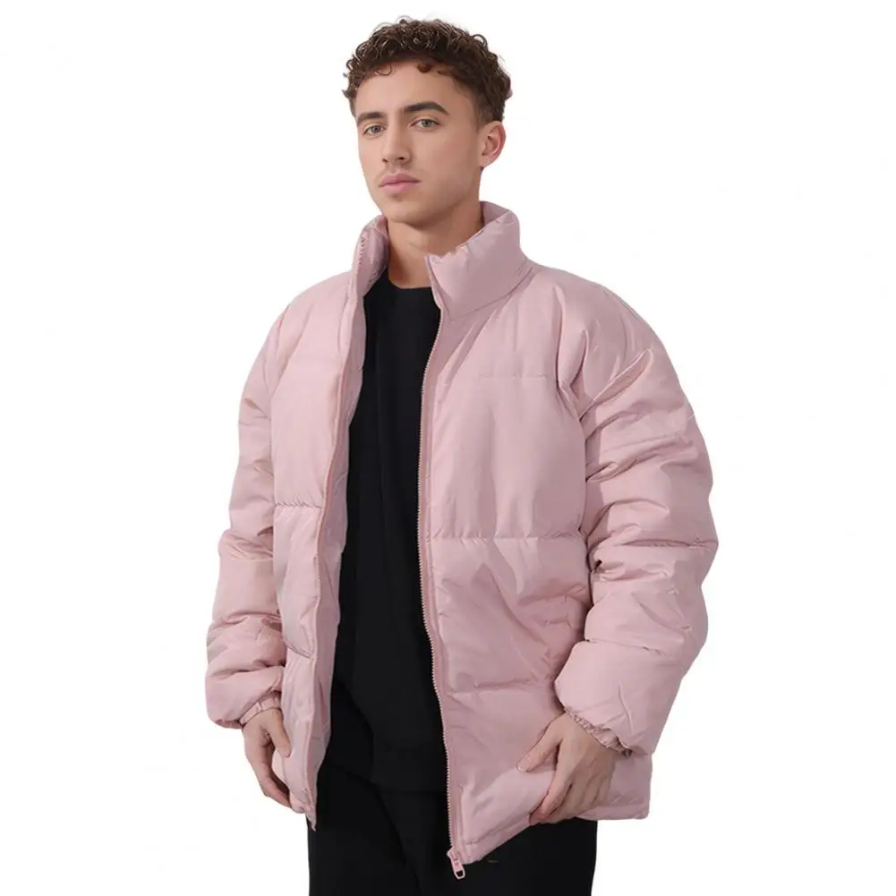 Coat Jacket Men's Winter Cotton Down Coat with Stand Collar Pockets Thickened Warm Outerwear for Cold Weather Winter Coat