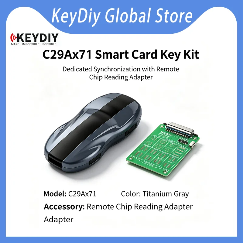 KEYDIY C19Ax71 Titanium Gray Smart Card Kit With Remote chip reading adapter Chip Reader Read chip data NCF29XX PCF79XX 5C 5D
