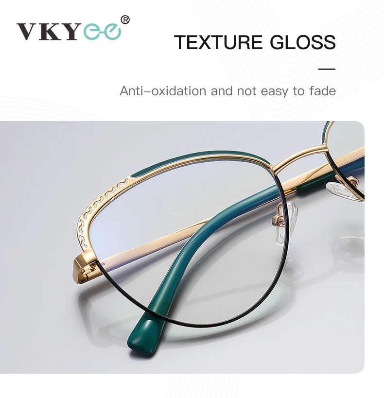 VKYEE  butterfly design frame fashion ladies reading glasses anti blue light customisable prescription photochromic glasses 3111