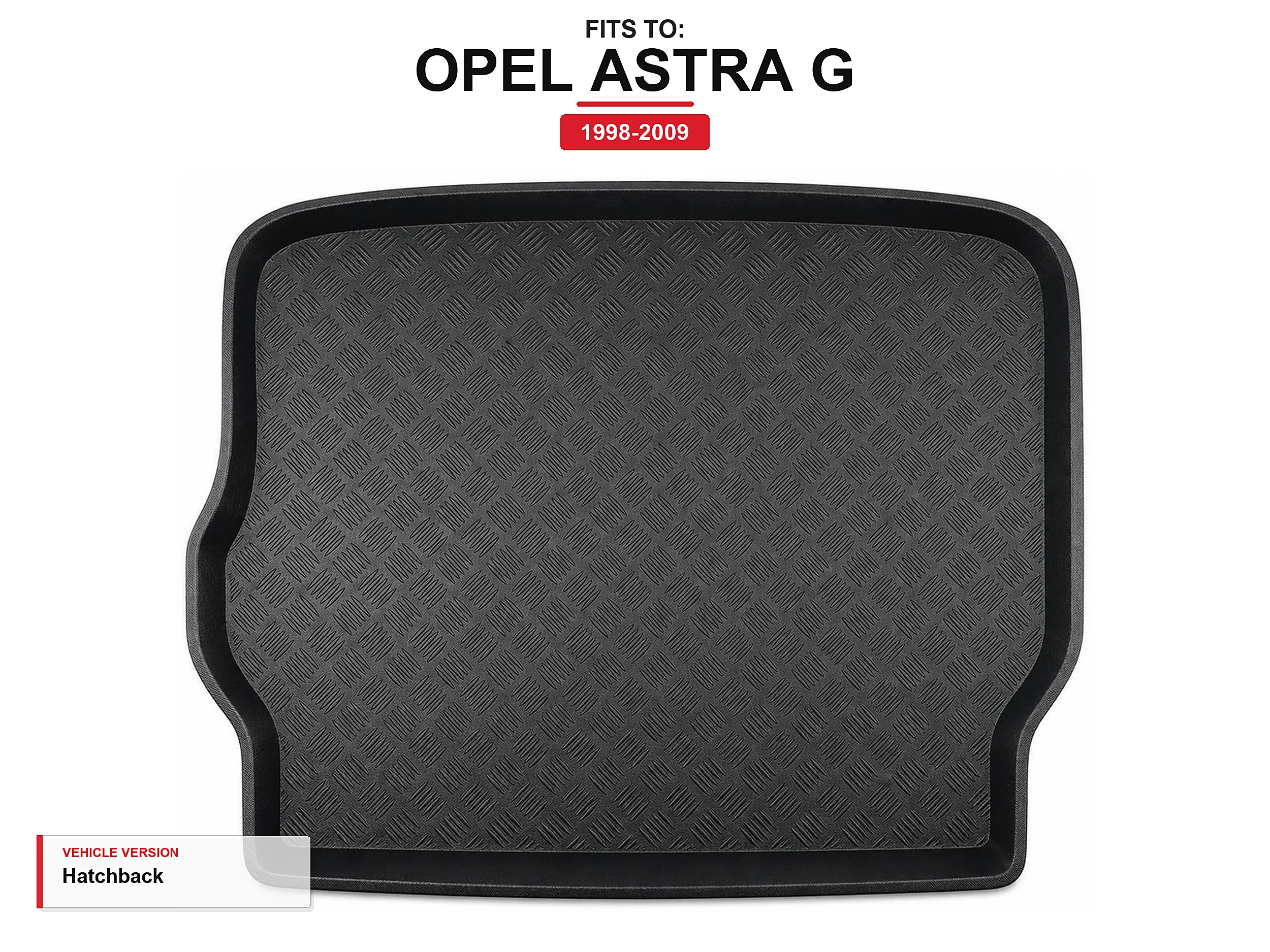 Kofferbakmat met lip voor: Opel Astra g 1998-2009 Hatchback