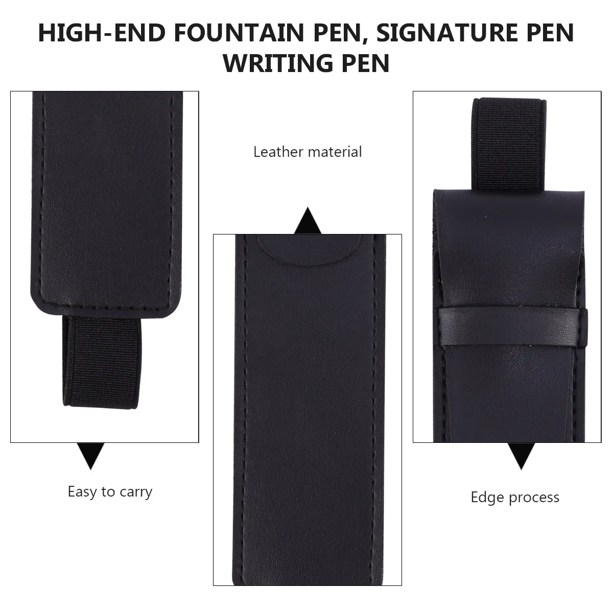 1Pcs Stylus Pen Protective Bag Black PU Storage Pouch Lightweight Compact Universal Writing Pen Case Gift Suitable