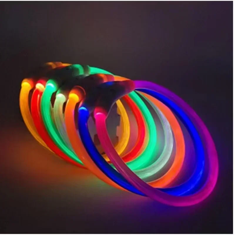 Pet Dog Led Light Collar Luminous Anti-Lost Dog Collar USB Rechargeable Dogs Necklace Collar  Dog Harness Dogs Accessories Pet