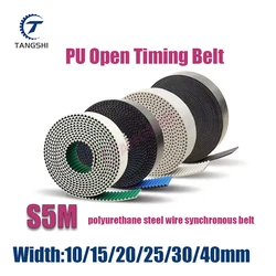 STD STS S5M Open Synchronous belt Arc PU white/black/green Width 10/15/20/25/30/40mm Polyurethane steel wire STD5M Timing Belt