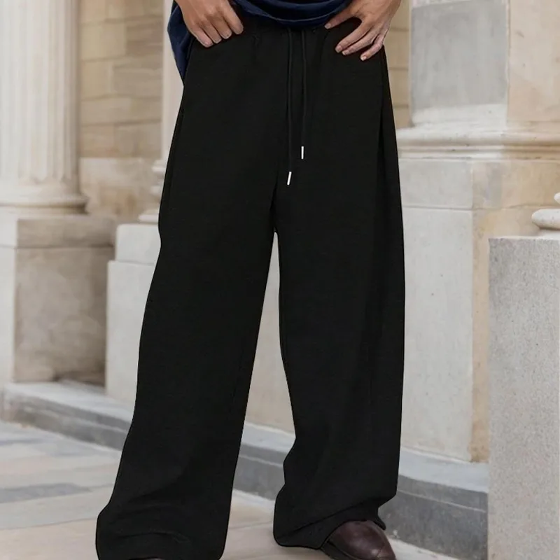 

American Street Men's Casual Loose Sports Pants for Autumn and Winter, New Solid Color Casual Jogging Sports Pants