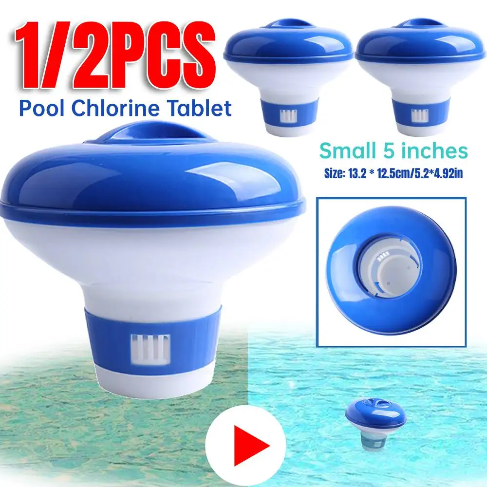 

1/2pcs Swimming Pool Floating Chlorine Dispenser with Tablets Water Disinfection Purifier Automatic Applicator Sterilizer Pool