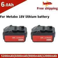 SU Newest Battery 18V 6.0Ah for Metabo Cordless Power Tool Drills Drivers Wrench Hammers for Metabo 18V Battery 625592000 625591