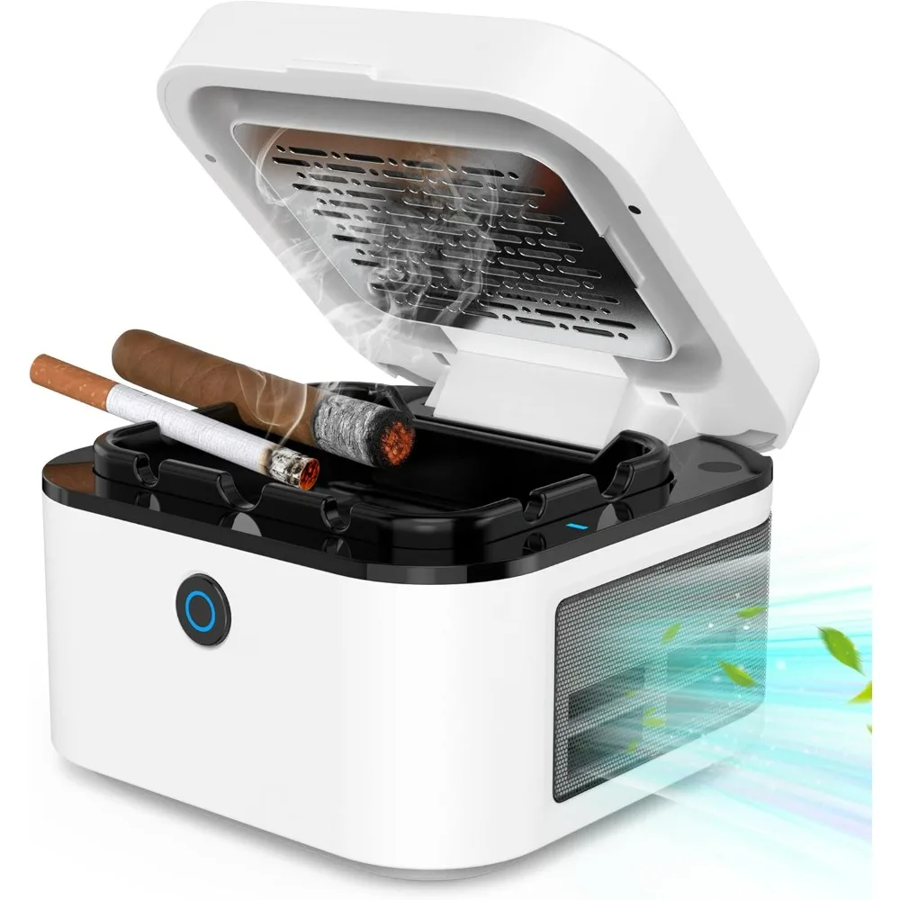 

Портативная бездымная пепельница с крышкой, мини-попельница с защитой от запаха для автомобиля, съемный мусорный бак для путешествий на открытом воздухе, домашнего офиса (белый)