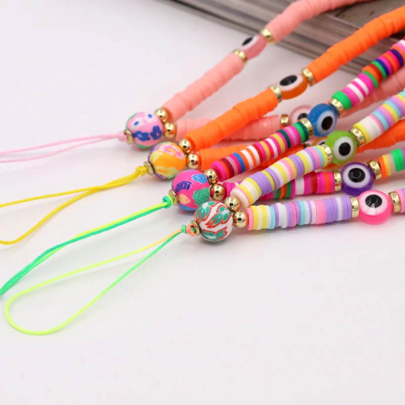 Böhmische bunte Telefonkette mit bösen Blick-Perlen, Charm-Schmuck für Frauen, Geschenke für Freundinnen, Anti-Verlust-Telefonband, handgefertigtes Lanyard-Zubehör. – Detail 5