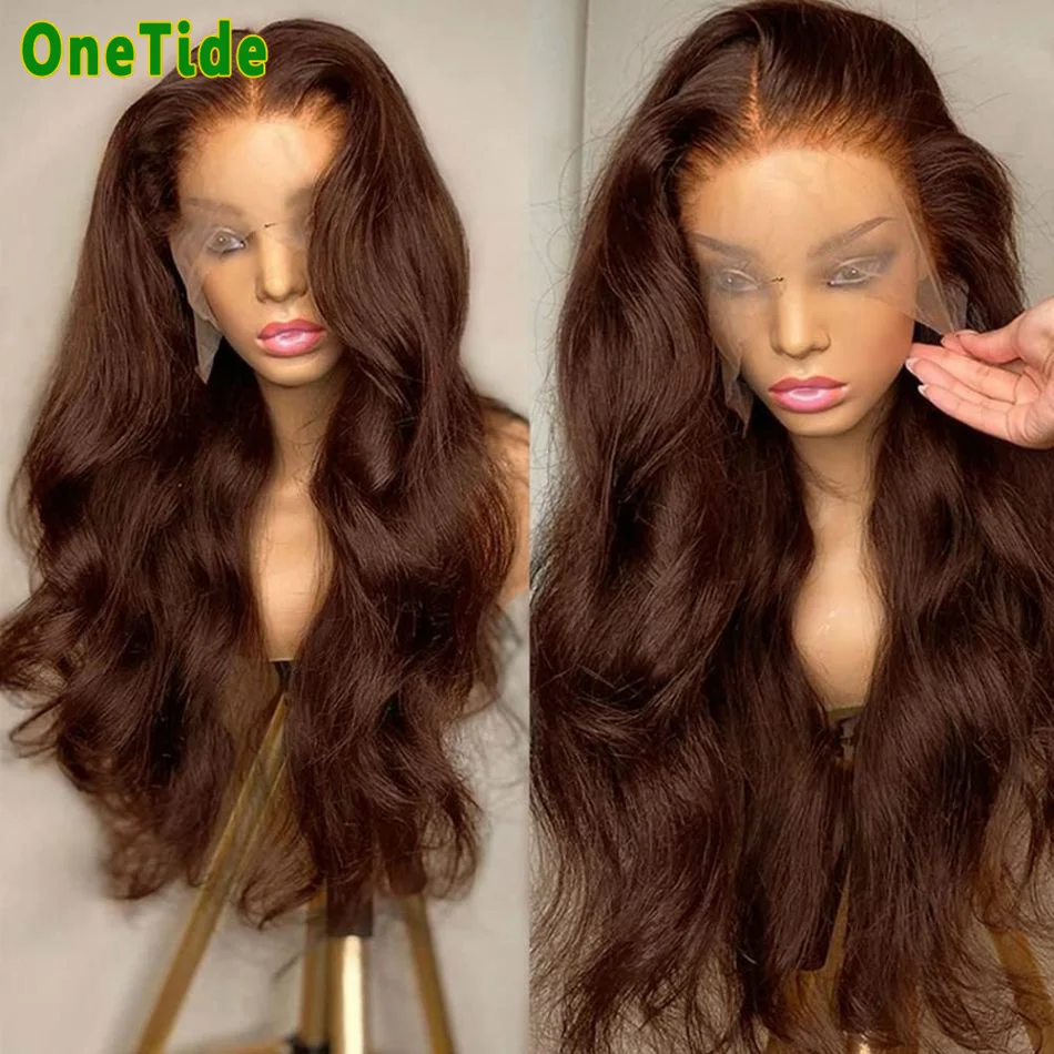 Chocolate Brown Body Wave Lace Front Wig 13X4 Lace Front Wigs Human Hair Brazilian Remy Human Hair Lace Front Wigs