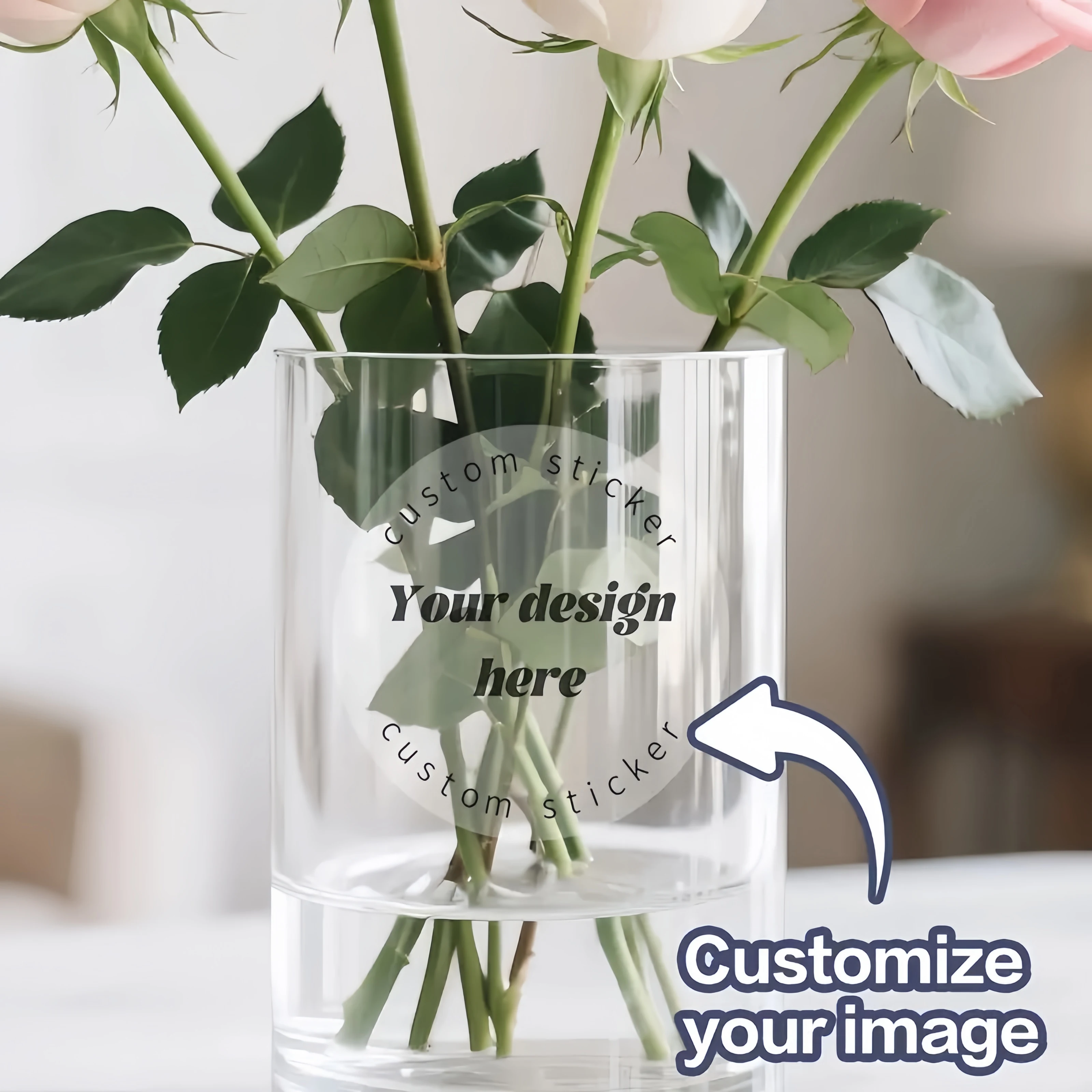 50/100 قطعة من الملصقات الدائرية الشفافة المخصصة - قابلة للتخصيص وفقًا لأي تصميم، صندوق هدايا لتغليف الشركة