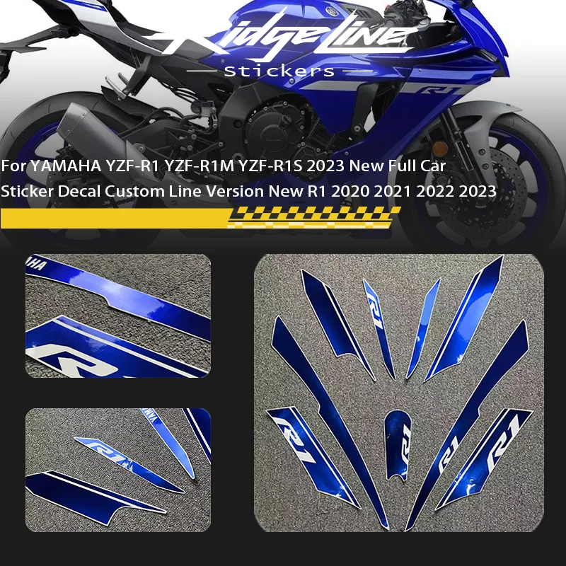 

For YAMAHA YZF-R1 YZF-R1M YZF-R1S 2023 New Full Car Sticker Decal Custom Line Version New R1 2020 2021 2022 2023